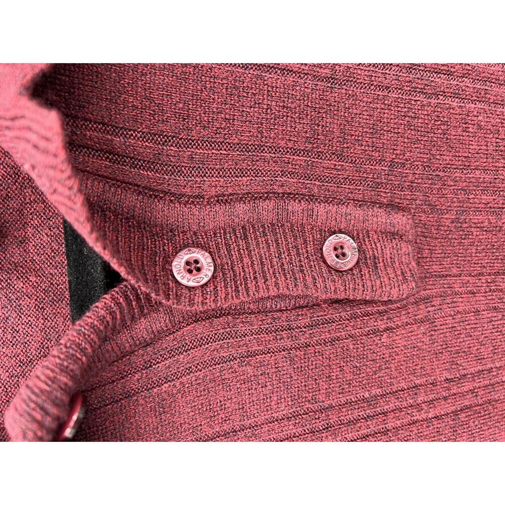Arnold Palmer Burgundy Polo Sweater Small Ribbed Knit Collar - Picture 4 of 9